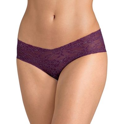 Purple light lace hipster brief